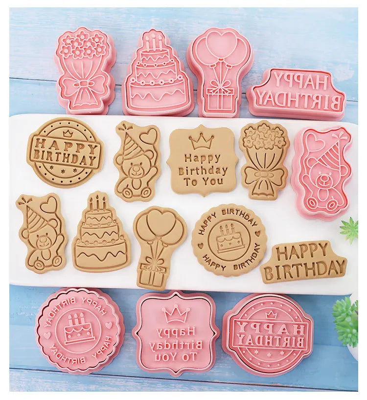 Emporte-pièces à Biscuits - Set de 8 Découpeurs en Plastique 3D emportepieces