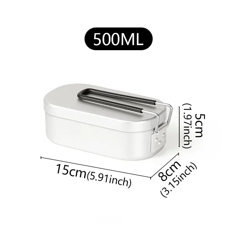 Bento Aluminium 2 Compartiments Pliables pour Camping et Pique-Nique Bento