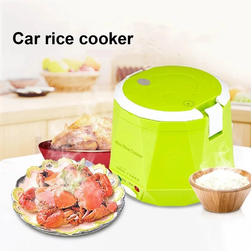 Cuiseur à riz pour voiture vert avec plats