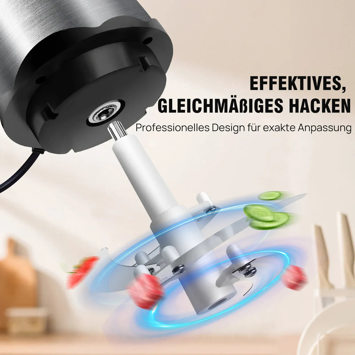 Hachoir Électrique Multifonction 300 W — Bol en Verre 2 L, 4 Lames Inox, 2 Vitesses hachoir electrique