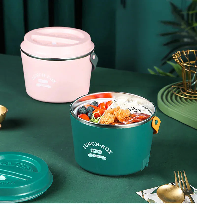 LunchBox Chauffante Électrique Acier Inoxydable 304 — 1,2 L / 48 W / 12 V-220 V lunchboxchauf