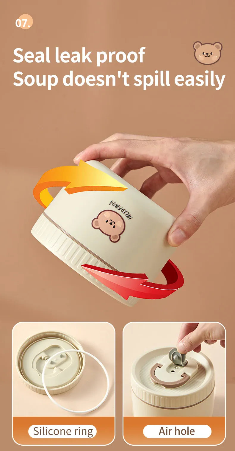 Ensemble de 2 Lunchbox cylindriques isothermes pour enfants (1 litre) Lunchbox