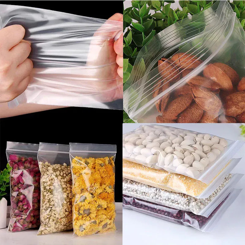 sachets zip alimentaires transparents