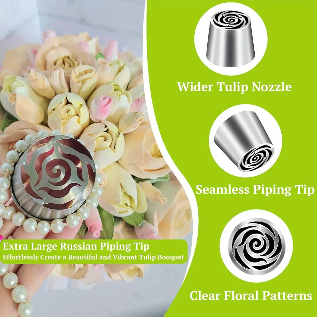 Douille à Pâtisserie en Acier Inoxydable - 3 Pièces Fleur Rose douillepoche