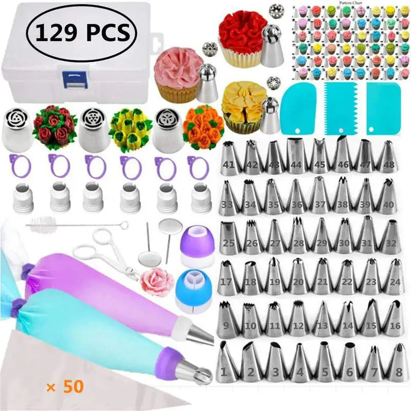 Douilles à pâtisserie en acier inoxydable - 24 pièces pour décoration gâteaux douillepoche