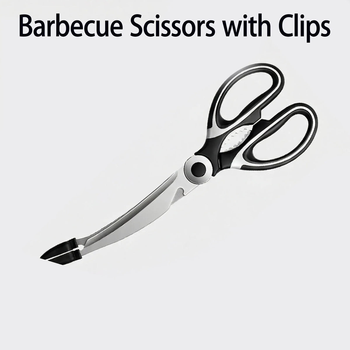 Ciseaux BBQ Multi-Fonctions Inox 304 avec Pince et Brosse Accessoire ciseaux