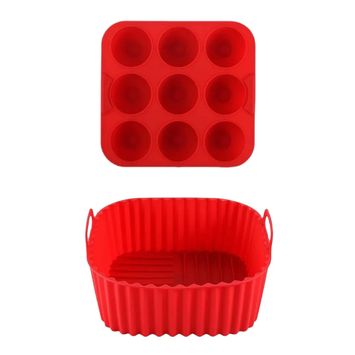 Moules Silicone Air Fryer Réutilisables Lot de 2 Pièces Carrés Air Fryer