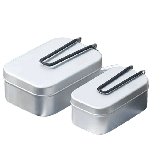 Bento Aluminium 2 Compartiments Pliables pour Camping et Pique-Nique Bento