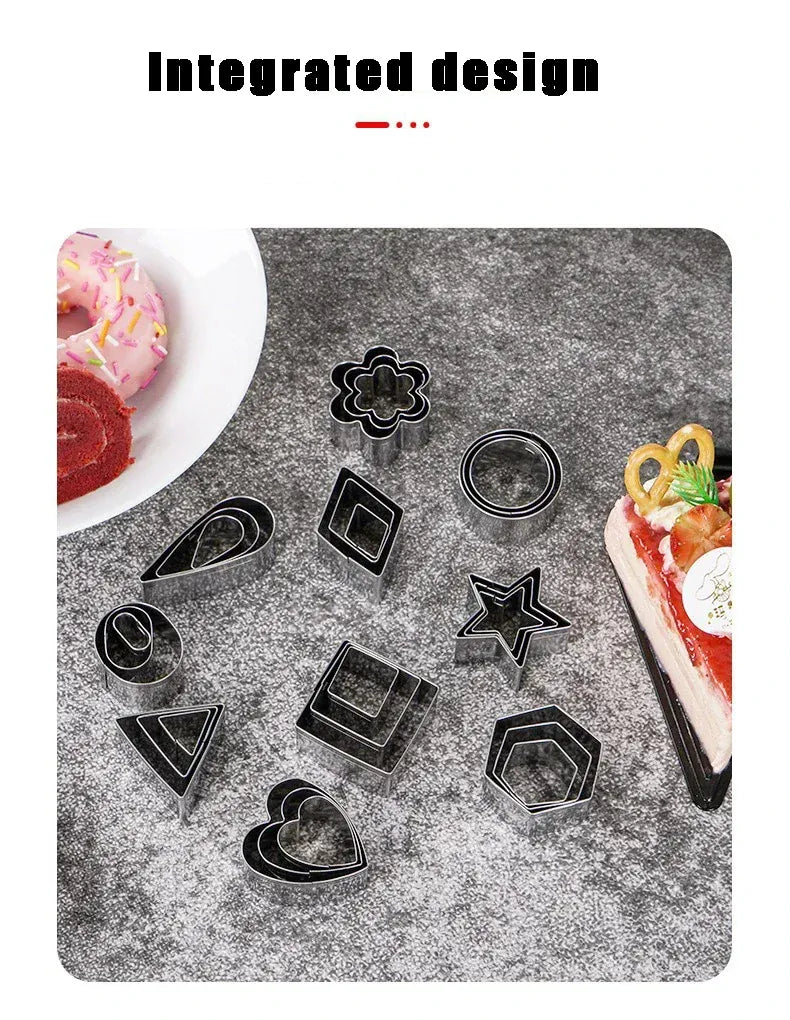 Emporte-pièces en acier inoxydable - Set de 30 formes géométriques pour pâtisserie emportepieces