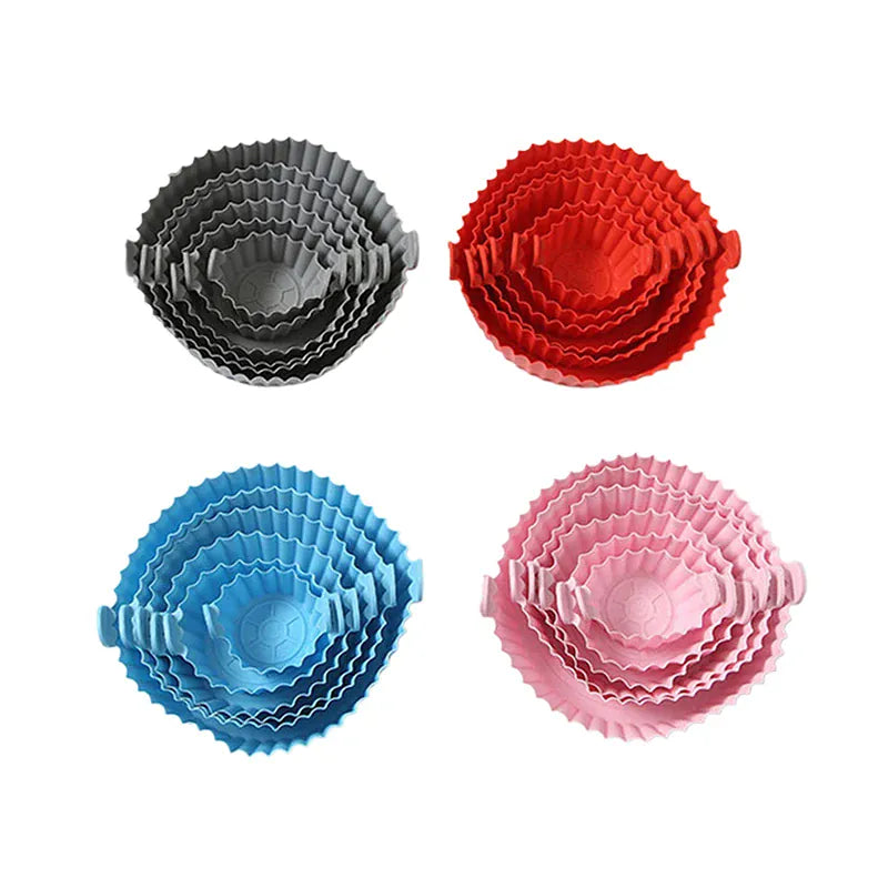 Moule Silicone Réutilisable Air Fryer - Lot de 4 Pièces Colorées Air Fryer