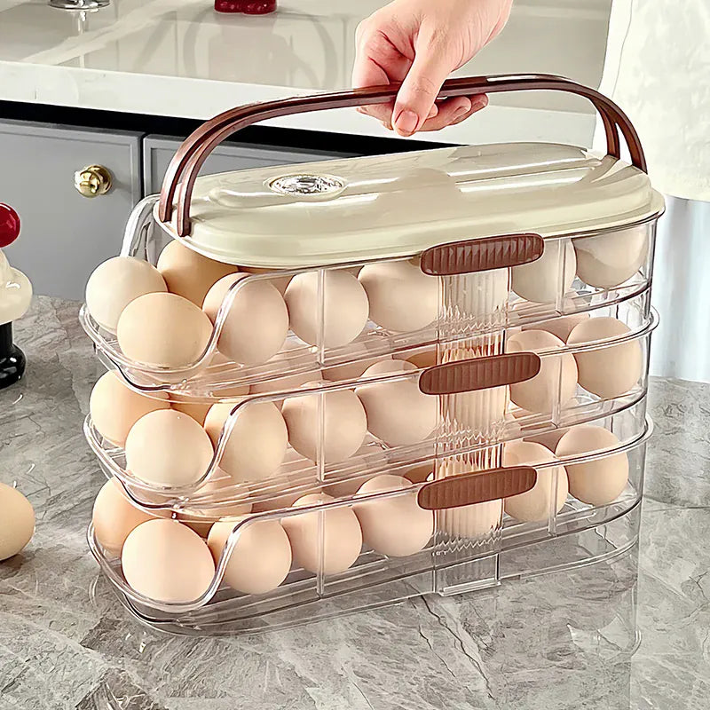Boîte de Rangement Frigo pour Œufs 24 Pièces avec Poignée Ergonomique