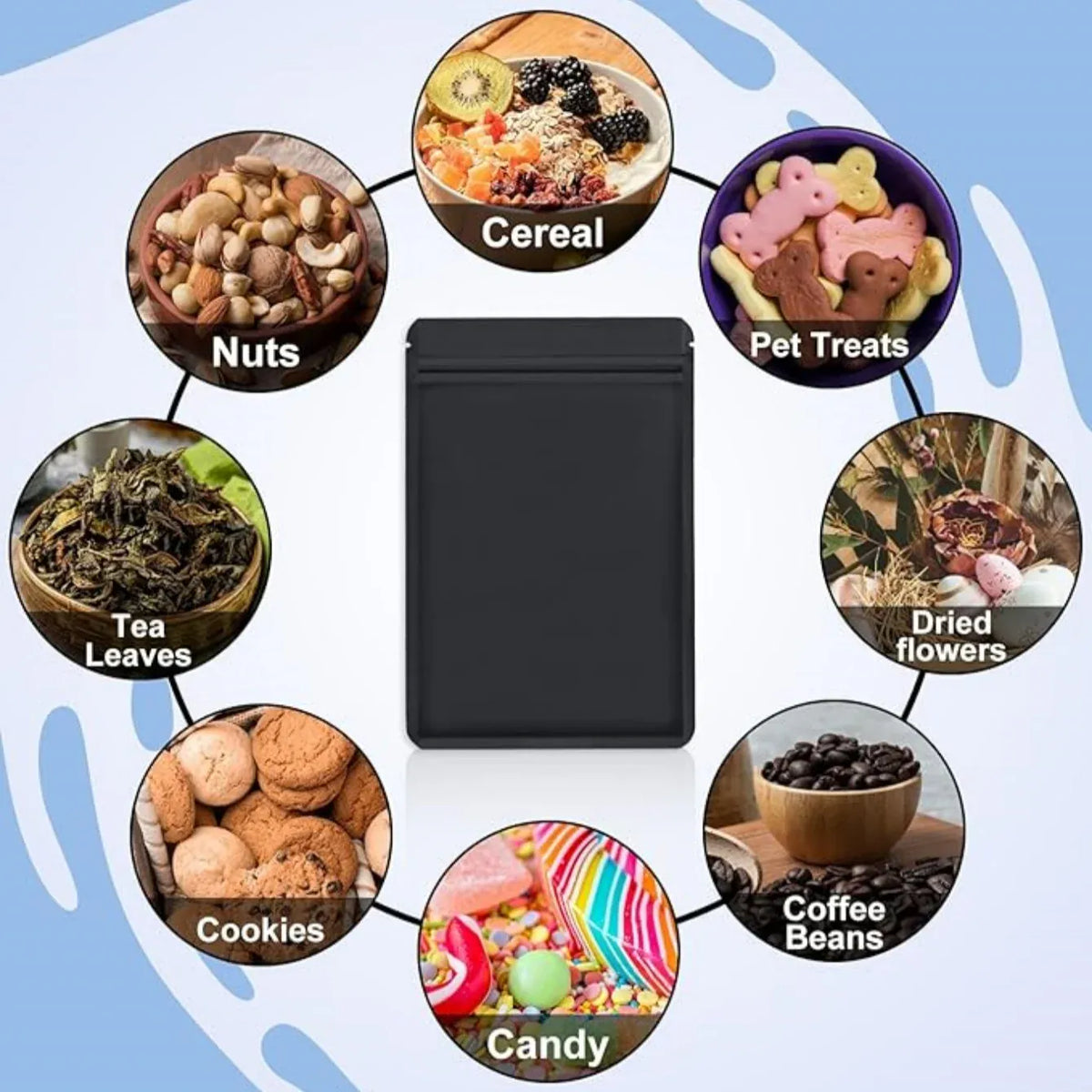Sachets Zip Alimentaires Hermétiques - Lot de 50 en Aluminum
