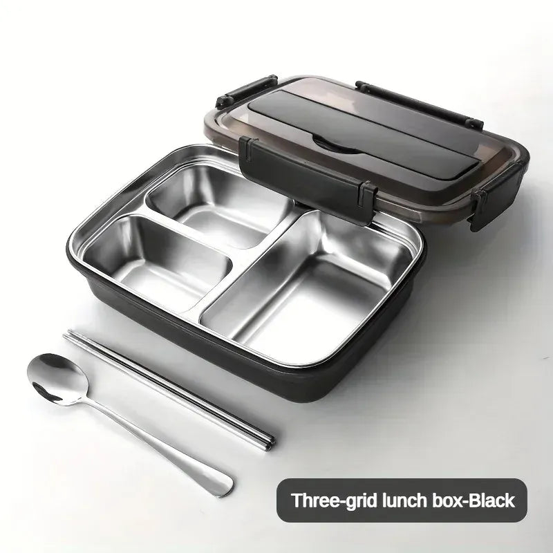 Bento Inox 3 Compartiments | Boîte Durable et Étanche 1,2L Bento