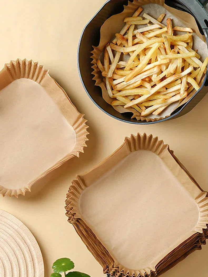 Papier Cuisson Air Fryer Jetable Lot de 50 Antiadhésif 20 cm Air Fryer