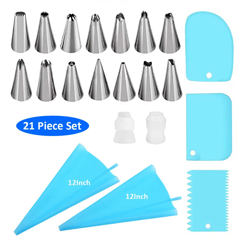 Poche à Douille en Silicone Reusable - Set de 24 Douilles de Pâtisserie douillepoche