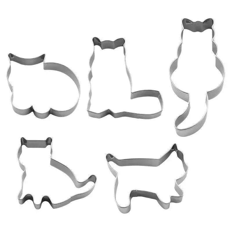 Emporte-pièces en inox 5 pièces - Formes de chats pour pâtisserie emportepieces