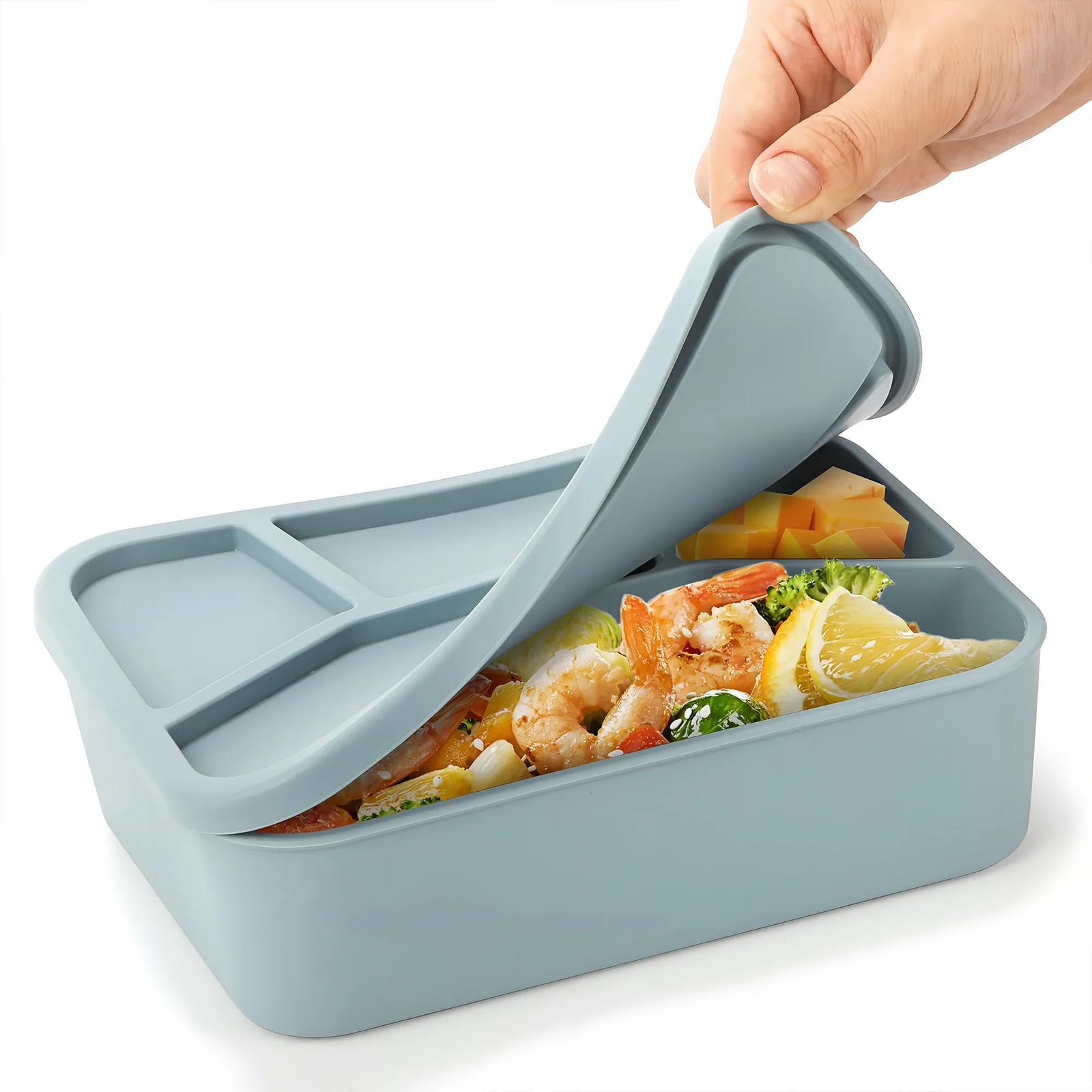 Bento Compartimenté Silicone Écologique | 4 Compartiments 700ml Bento