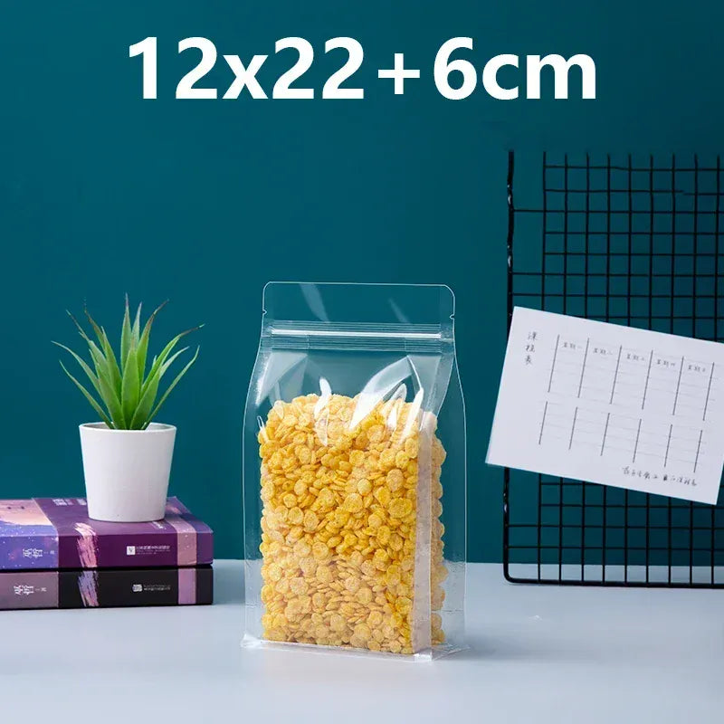 Sachets Zip Alimentaires Transparent Lot de 50 Pièces avec Poignée