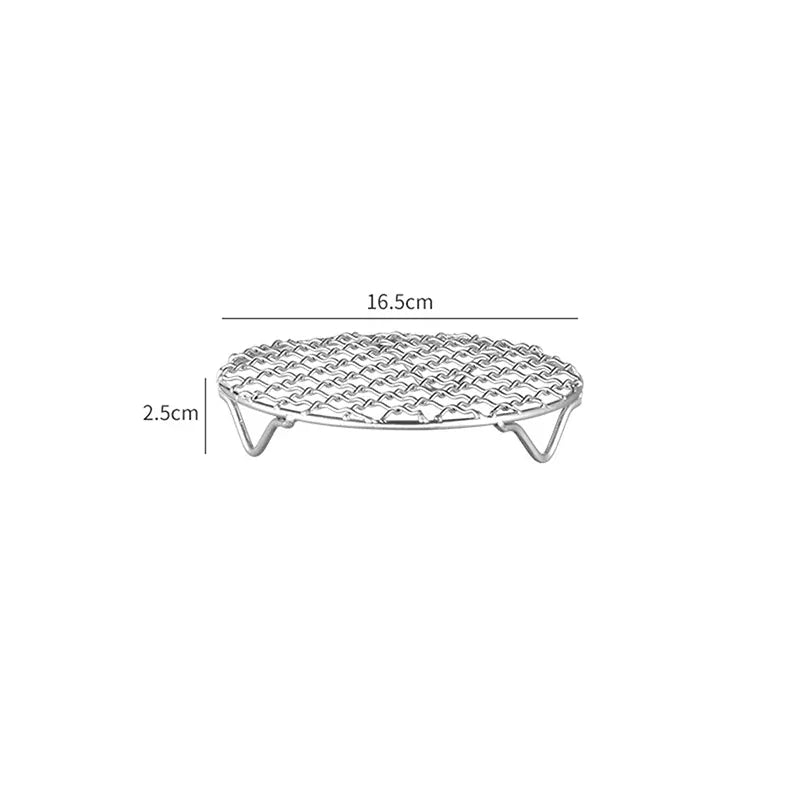 Grille Inox Air Fryer Rond Empilable - Rack de Cuisson Anti-corrosion Air Fryer