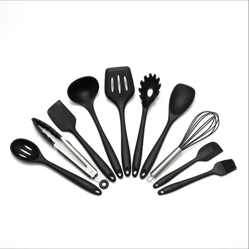 Set de 10 Ustensiles de Cuisine en Silicone Écologique et Résistant à la Chaleur