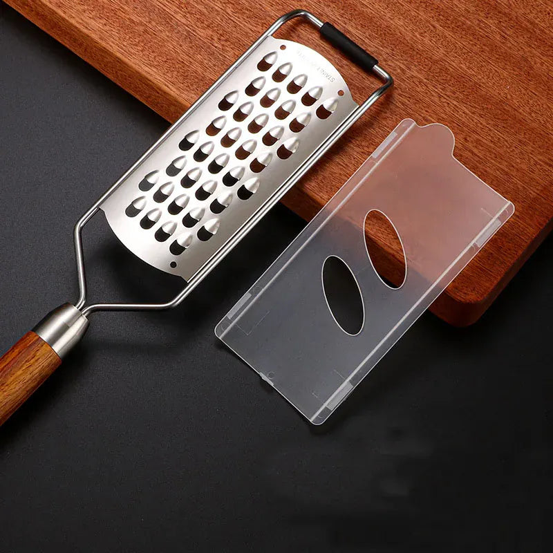 Râpe Multifonction Inox 4 Lames avec Poignée en Bois rape