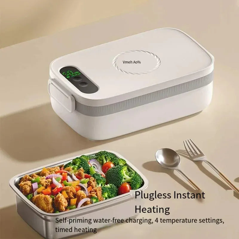 Lunch Box Chauffante Sans Fil 14000mAh — Bac Inox 304 1L, 4 Températures, Minuterie lunchboxchauf