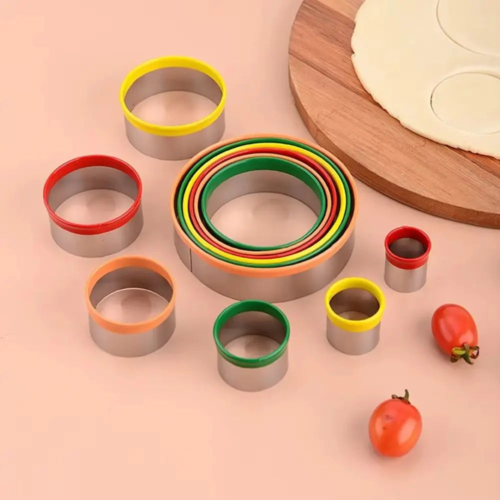 Emporte-pièces ronds en inox colorés - Set de 12 pour biscuits emportepieces