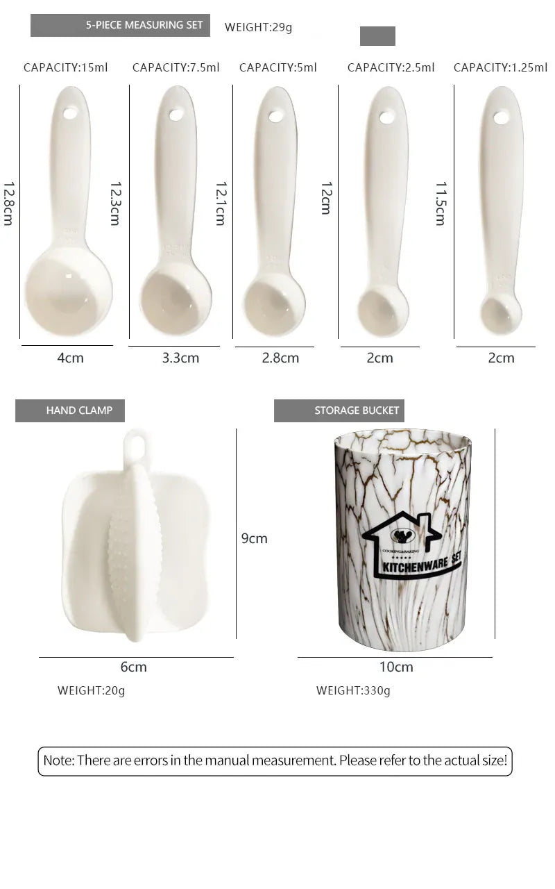 Set de 18 Ustensiles Pratiques en silicone (Rose/Blanc/Noir) spatule en silicone