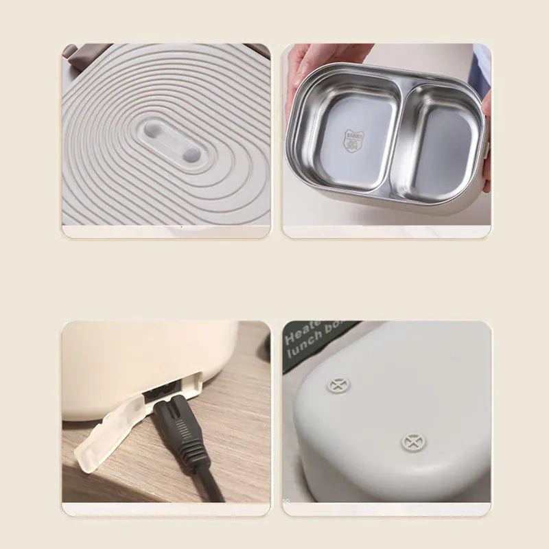 Lunch Box Chauffante Inox 1L 220V 18W | Boîte Chauffante Électrique lunchboxchauf
