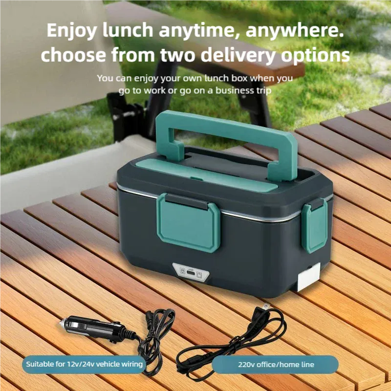 LunchBox Électrique Chauffante 3,5 L — Inox 304, 90 W, 220 V / 12-24 V Voiture lunchboxchauf