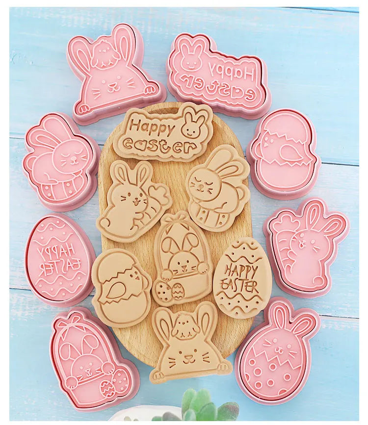 Emporte-pièces à Gâteaux Pâques - 10 Pièces Formes Lapin et Oeuf emportepieces