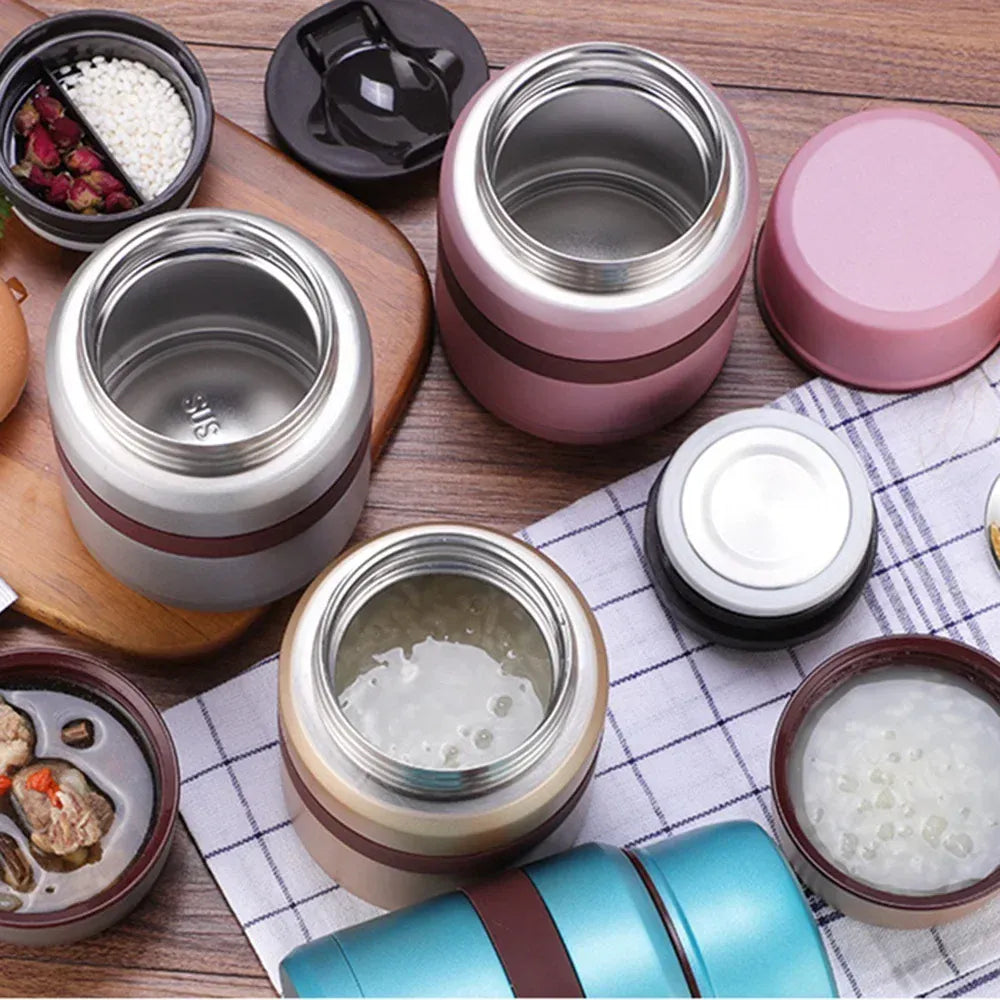Thermos Alimentaire Isotherme 350ML500ML Inox avec Conteneurs lunchbox
