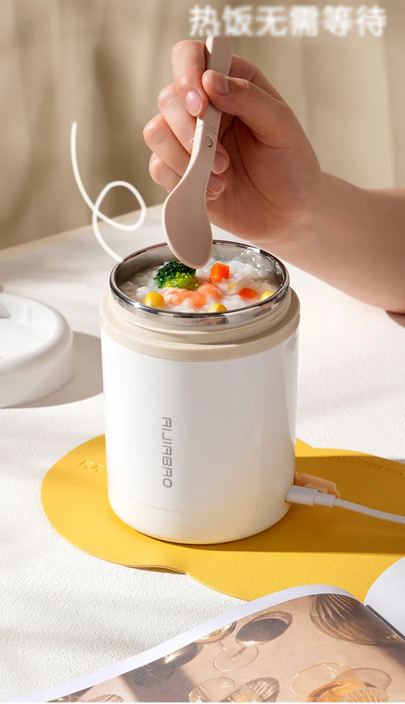 Lunchbox Chauffante USB 600 ml — Acier Inoxydable 304, 60 °C, Étanche lunchboxchauf