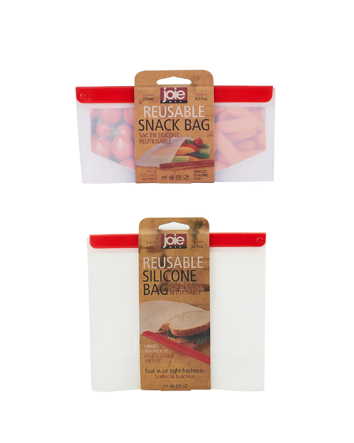 Sachets Silicone Réutilisables Hermétiques - Lot de 2 Pièces