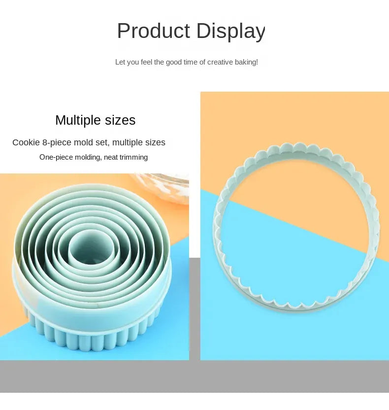 Emporte-pièces à Biscuits en Silicone - Set de 8 Formes Ronde Vert Clair emportepieces
