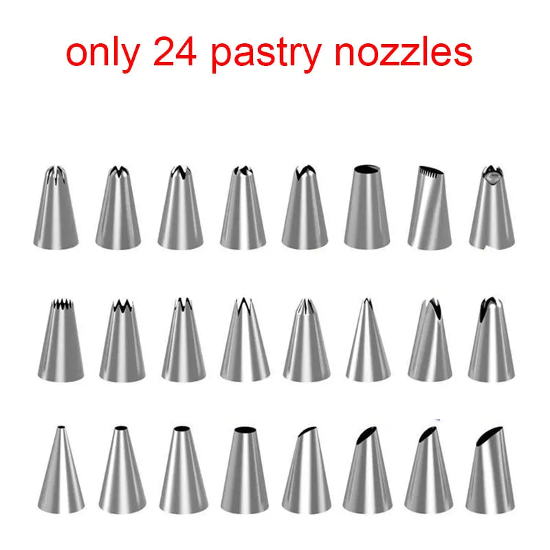 Douilles à pâtisserie en acier inoxydable - 24 pièces pour décoration gâteaux douillepoche