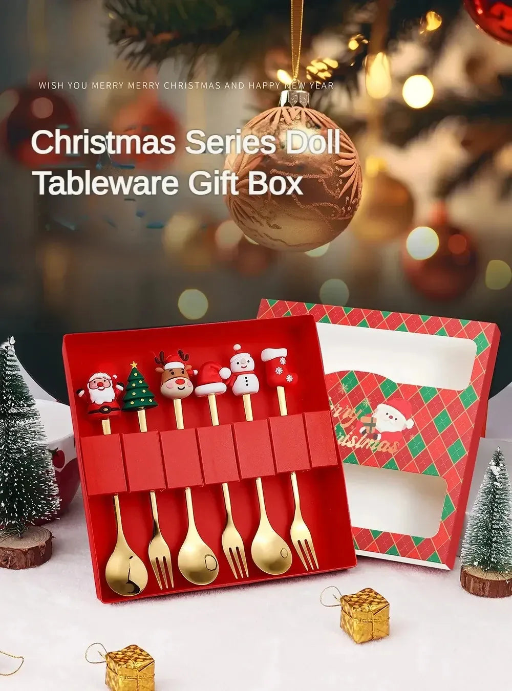 Coffret Couverts de Noël 2/4/6 pièces