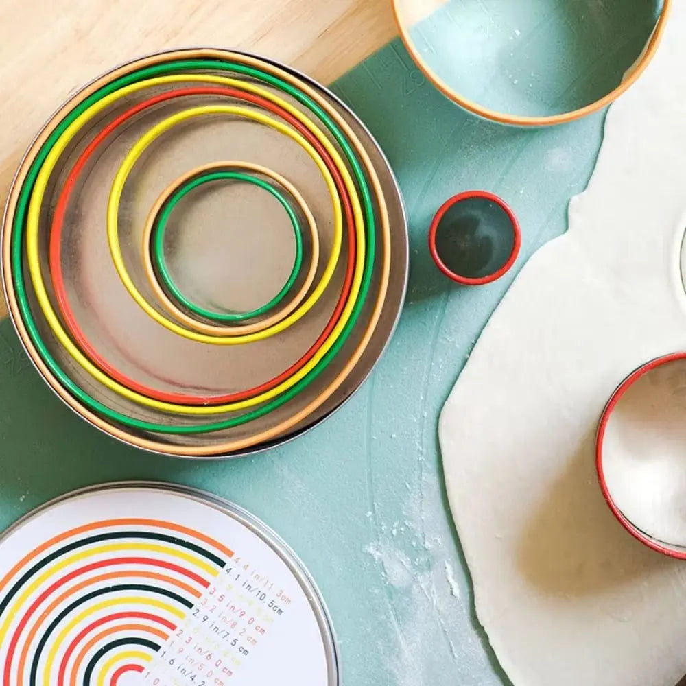 Emporte-pièces ronds en inox colorés - Set de 12 pour biscuits emportepieces