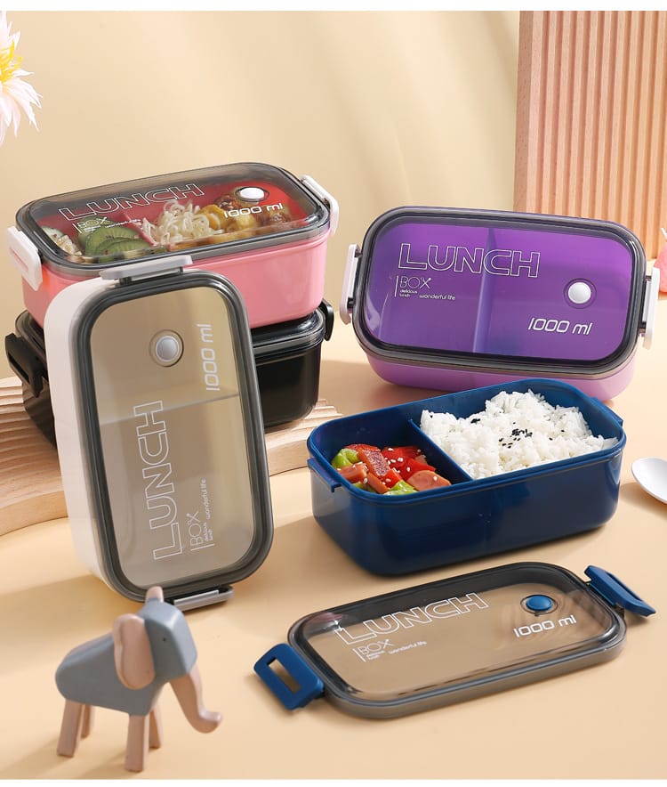 Lunch Box Hermétique 1000ml Plastique Résistant au Micro-ondes Lunchbox
