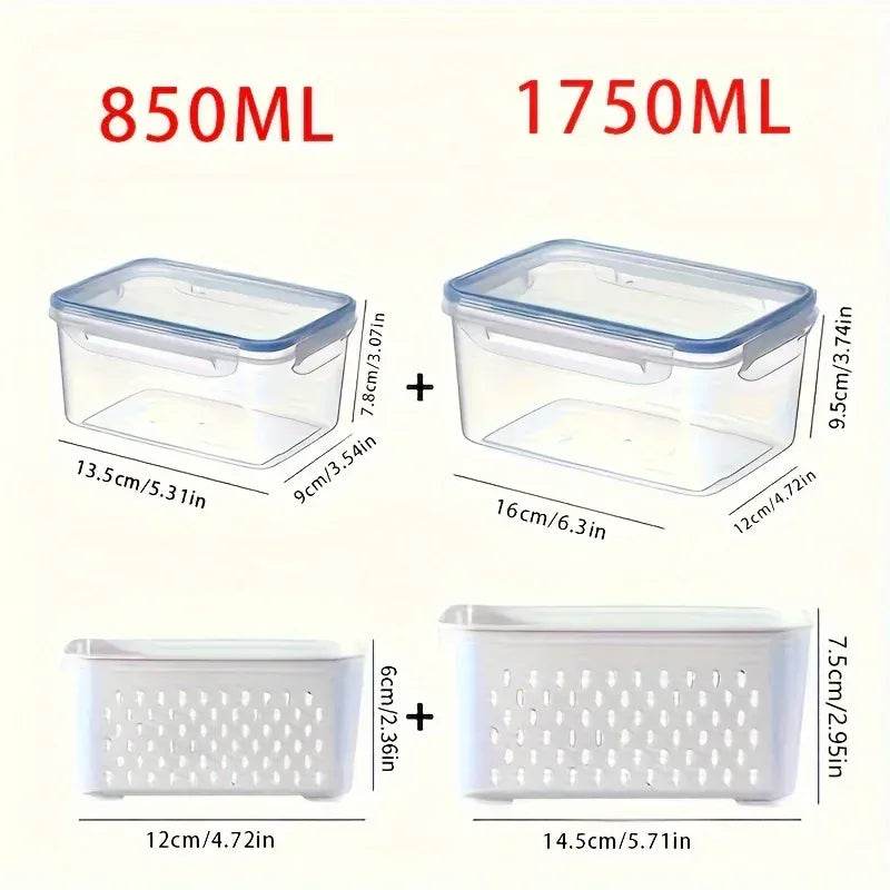 Bacs de Rangement Hermétiques Multiusages 4 Pièces pour Aliments