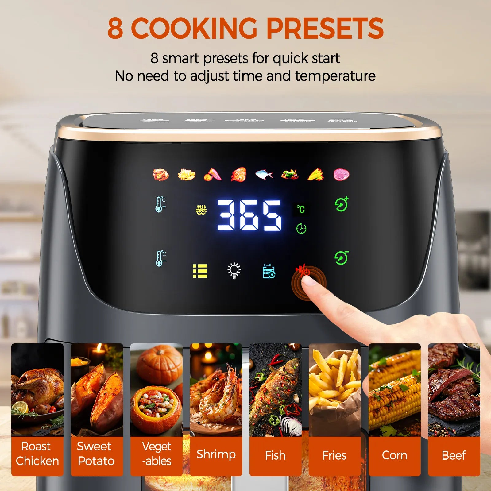 Friteuse Sans Huile 7L 200°C Écran Tactile 8 Programmes airfryers