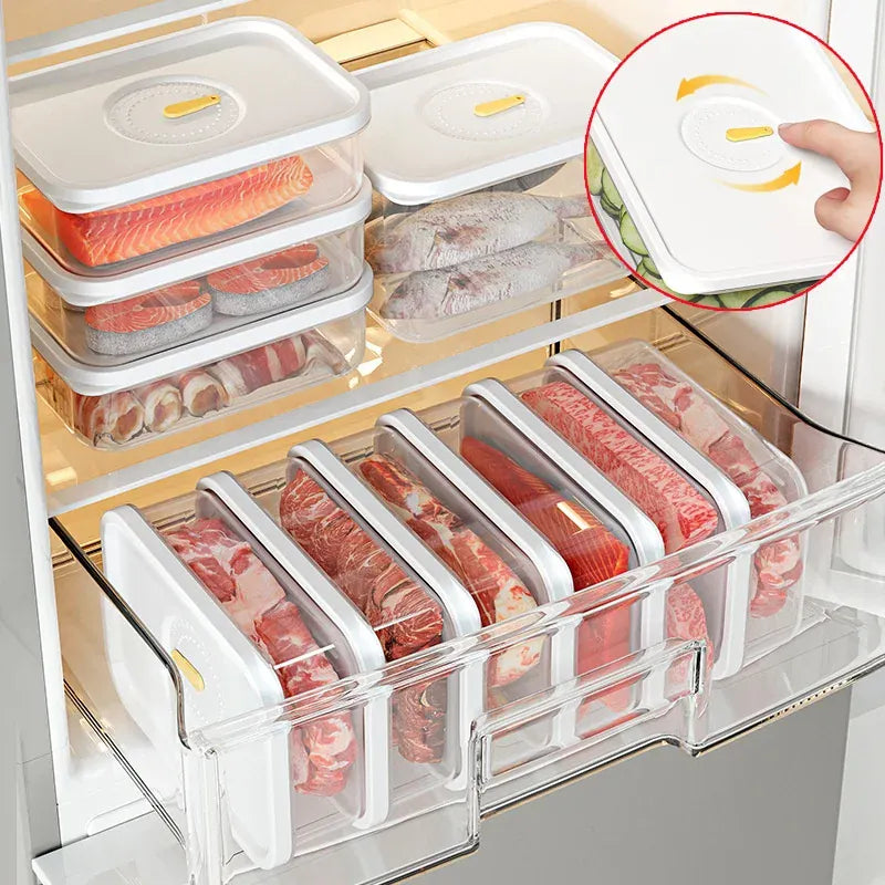 Bac de Conservation Transparent pour Viande et Fromage | 4 Pièces