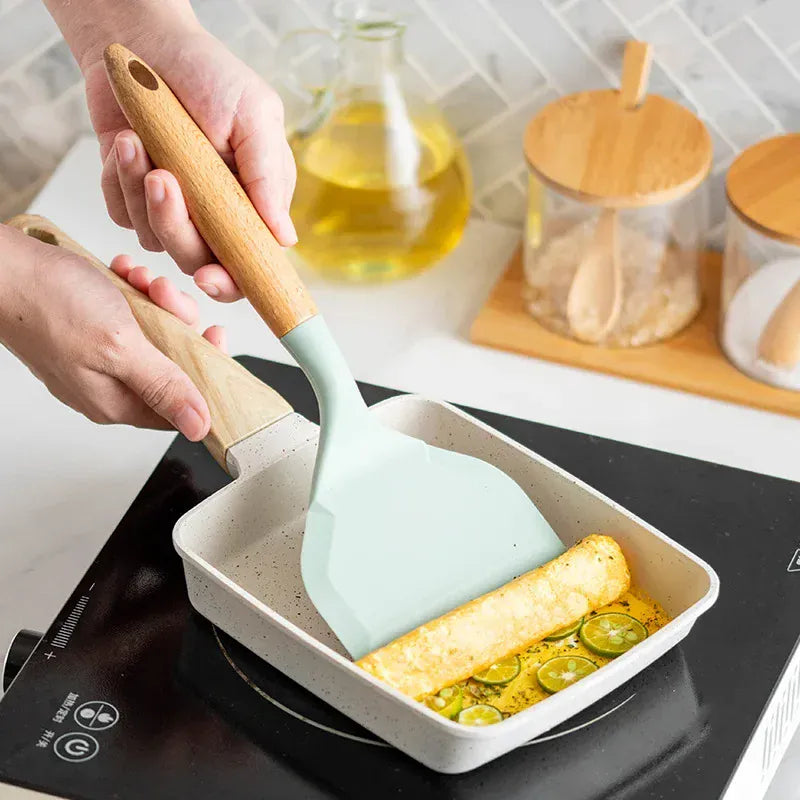 Spatule Silicone Large Résistante à la Chaleur pour Crêpes et Omelettes spatule en silicone