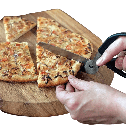 Ciseaux à pizza en inox avec spatule et coupe-pizza 2 pièces ciseaux