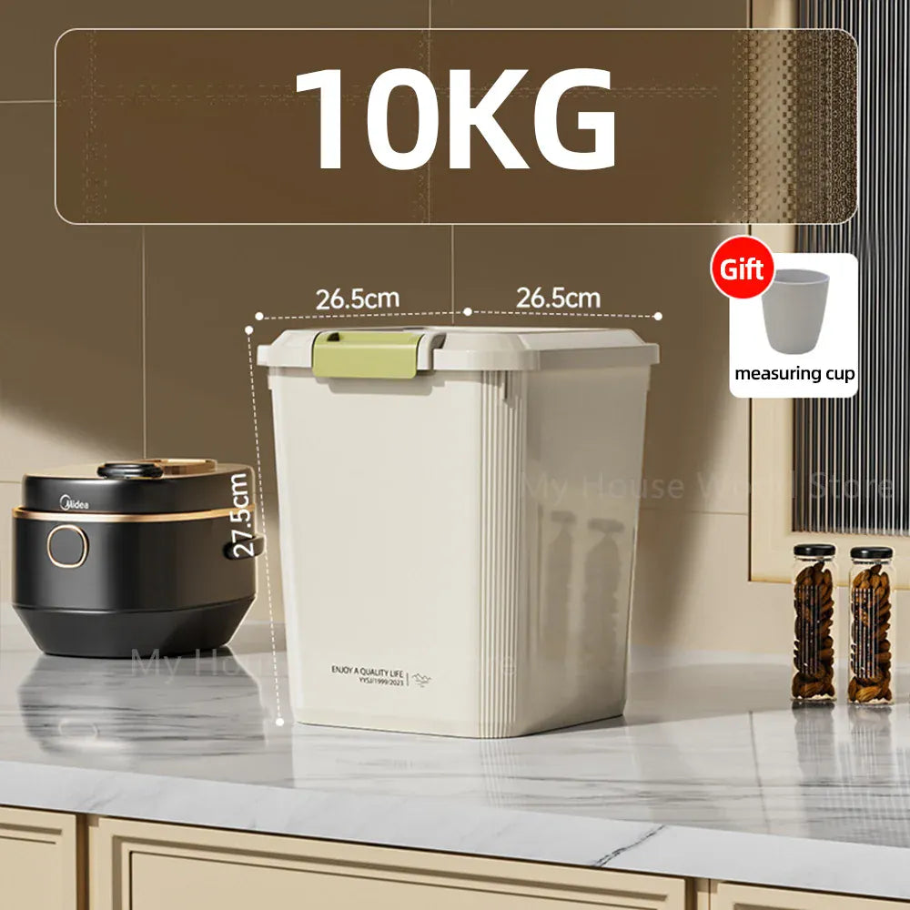 Boîte Conservation Riz 10L Hermétique Anti-Insectes Avec Couvercle