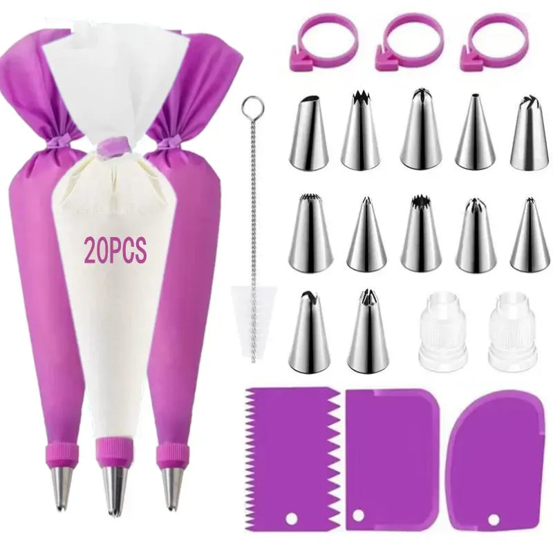 Poche à Douille en Silicone 43 pièces avec Douilles en Acier Inoxydable douillepoche