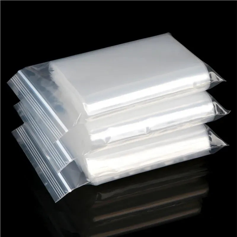 Sachets Zip Transparent Réutilisables Hermétiques - Lot de 50 pièces 10x15 cm
