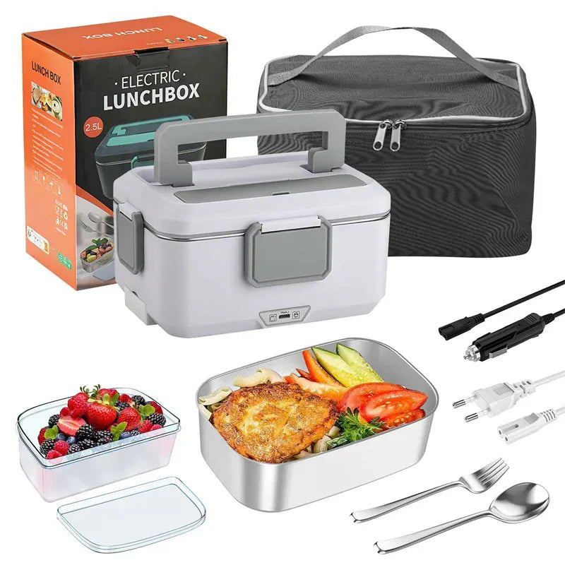 Lunch Box Électrique 90 W — Cuve Inox 304, 2,5 L, Double Tension 220 V / 12 V lunchboxchauf