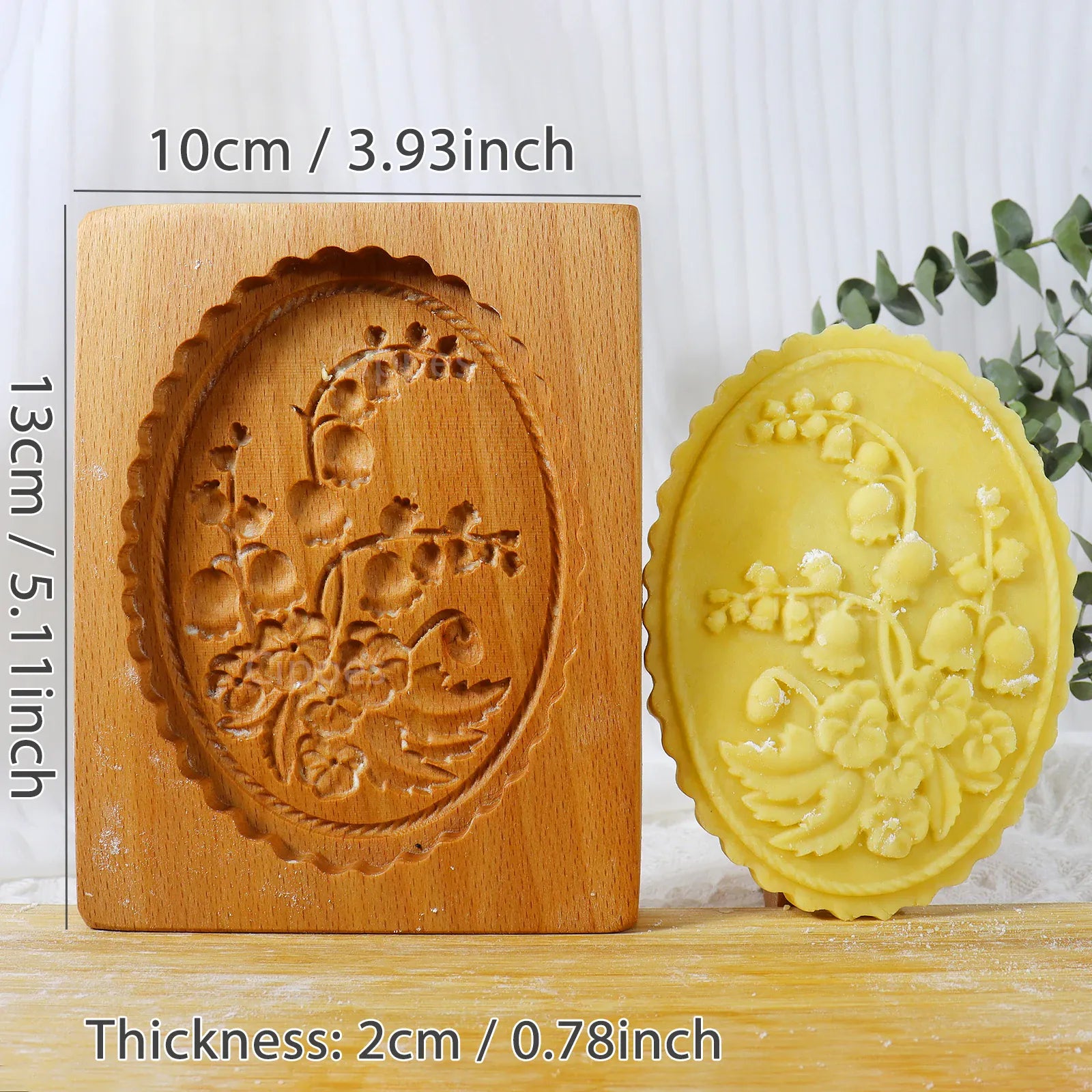 Emporte-pièce en bois floral 3D pour biscuits et gâteaux - 1 pièce emportepieces