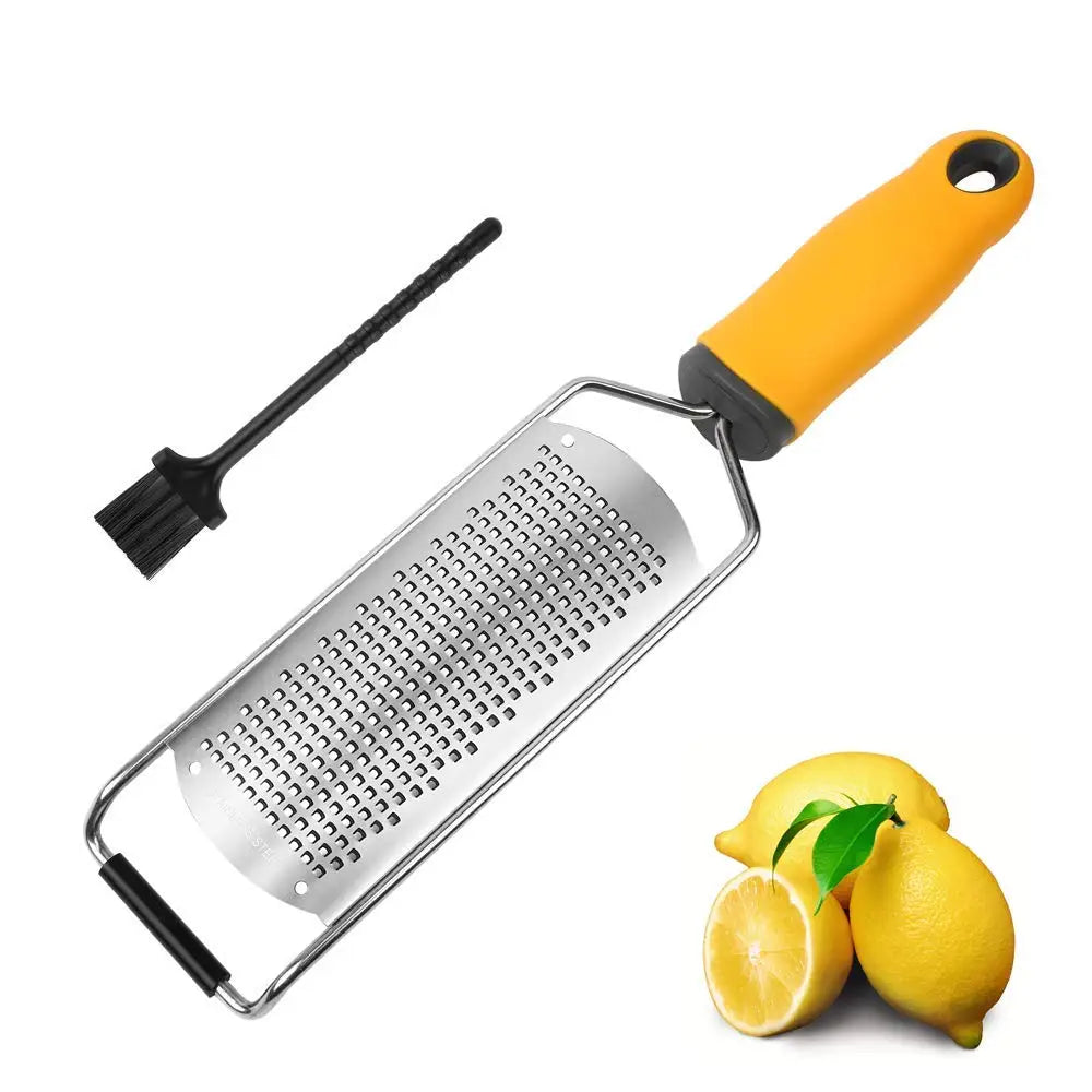 Zesteur en Acier Inoxydable pour Agrumes et Fromage | Avec Brosse zesteur